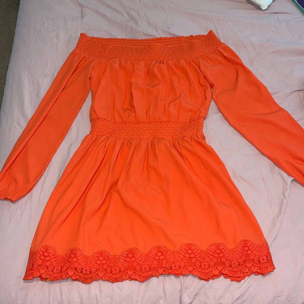 Off the Shoulder Chiffon Dress